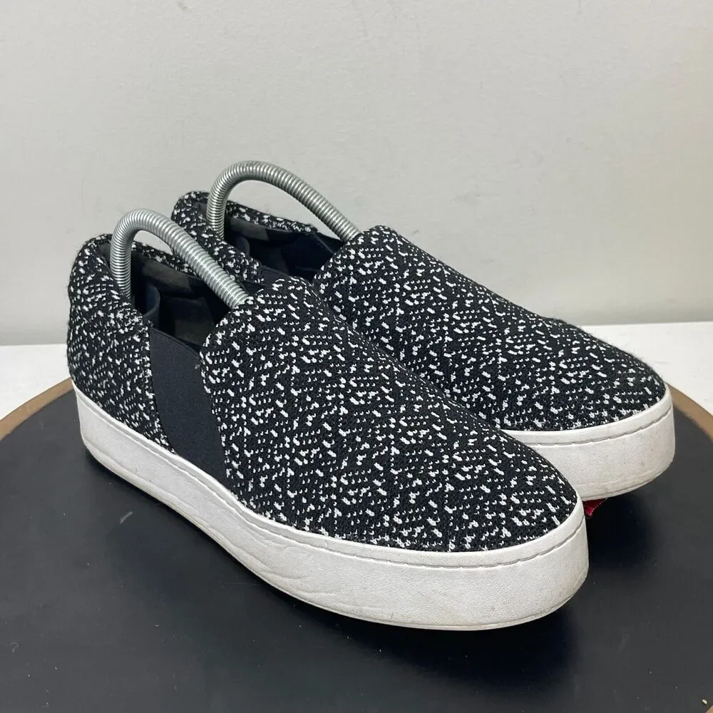 Vince Sneakers Womens US 9.5M EUR 39.5 Blair‎ Slip On Platform Black White Knit